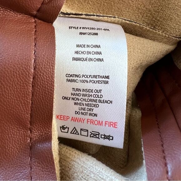 Jason Wu Skinny Slim Pants Brown Slit Hem Faux Leather Large NWT MSRP $168 - Picture 7 of 7